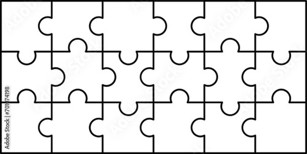 Obraz Rectangle Jigsaw Puzzle Outline Template