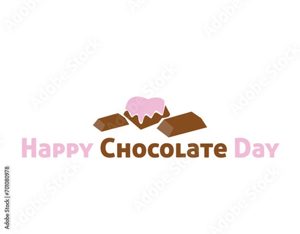 Fototapeta Happy Chocolate Day, Happy rose Day, Happy Valentine Day, Happy Hug Day, Happy Propose Day and Happy Kiss Day logo design vector illustration