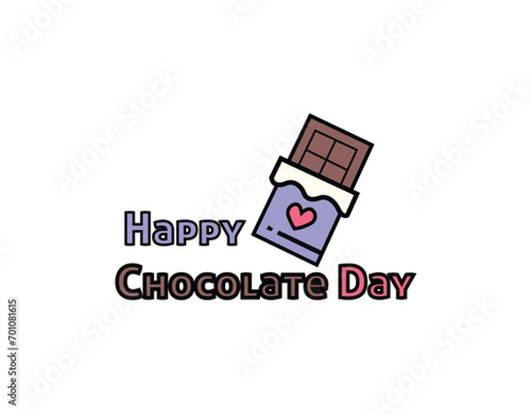 Fototapeta Happy Chocolate Day, Happy rose Day, Happy Valentine Day, Happy Hug Day, Happy Propose Day and Happy Kiss Day logo design vector illustration