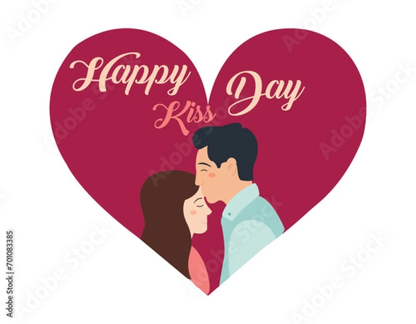 Fototapeta Happy Kiss Day, Happy Valentine Day, Happy Chocolate Day, Happy Rose Day, Happy Teddy Day, Happy Hug Day and Happy Propose Day logo design vector illustration