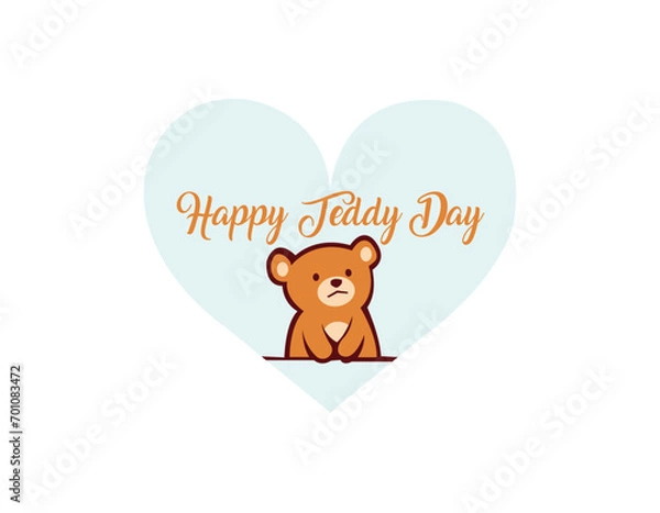 Fototapeta Happy Teddy Day, Happy Valentine Day, Happy Chocolate Day, Happy Rose Day, Happy Hug Day, Happy Propose Day and Happy Kiss Day logo design vector illustration