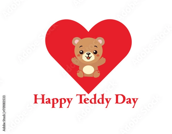 Fototapeta Happy Teddy Day, Happy Valentine Day, Happy Chocolate Day, Happy Rose Day, Happy Hug Day, Happy Propose Day and Happy Kiss Day logo design vector illustration