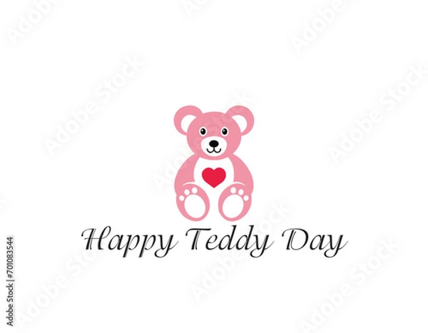 Fototapeta Happy Teddy Day, Happy Valentine Day, Happy Chocolate Day, Happy Rose Day, Happy Hug Day, Happy Propose Day and Happy Kiss Day logo design vector illustration
