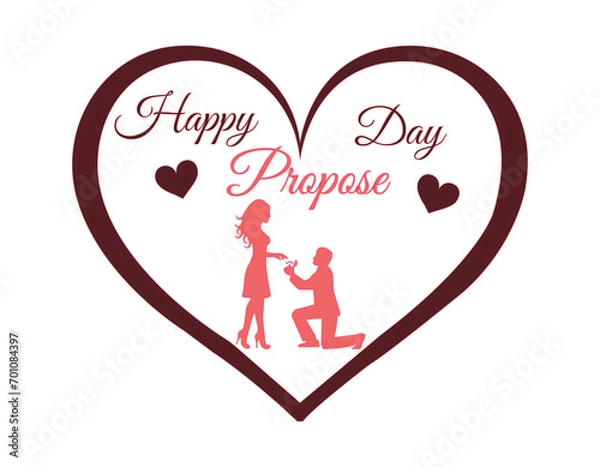 Fototapeta Happy Propose Day, Happy Teddy Day, Happy Valentine Day, Happy Chocolate Day, Happy Rose Day, Happy Hug Day and Happy Kiss Day logo design vector illustration