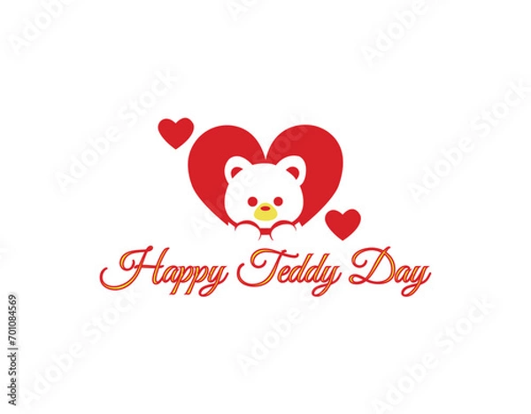 Fototapeta Happy Teddy Day, Happy Valentine Day, Happy Chocolate Day, Happy Rose Day, Happy Hug Day, Happy Propose Day and Happy Kiss Day logo design vector illustration