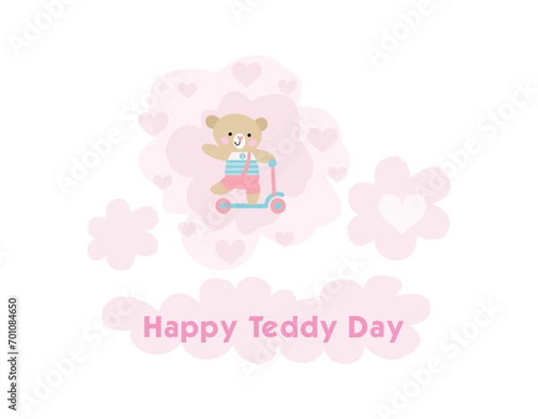 Fototapeta Happy Teddy Day, Happy Valentine Day, Happy Chocolate Day, Happy Rose Day, Happy Hug Day, Happy Propose Day and Happy Kiss Day logo design vector illustration