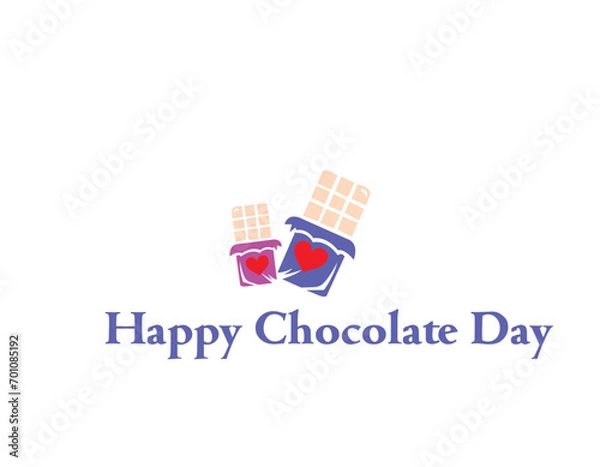 Fototapeta Happy Chocolate Day, Happy rose Day, Happy Valentine Day, Happy Hug Day, Happy Propose Day and Happy Kiss Day logo design vector illustration