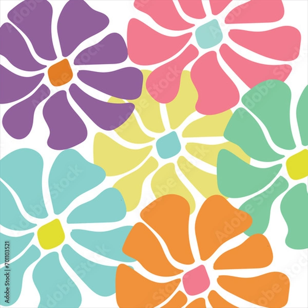 Fototapeta seamless background with flowers, seamless pattern design