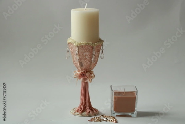Obraz candle decor with glass