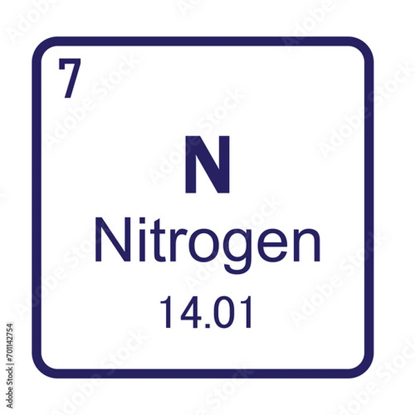 Fototapeta Nitrogen chemical element symbol ,Vector Image Illustration Isolated On White Background