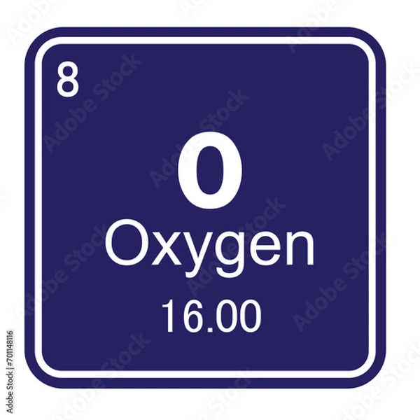 Fototapeta Oxygen Chemical Element Symbol Vector Image Illustration Pictogram On White Background	