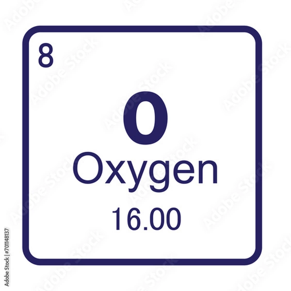 Fototapeta Oxygen chemical element symbol ,Vector Image Illustration Isolated On White Background