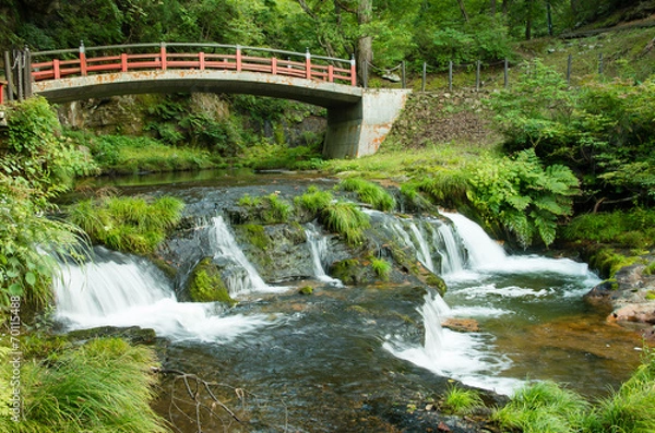 Obraz 銀山温泉 河鹿橋