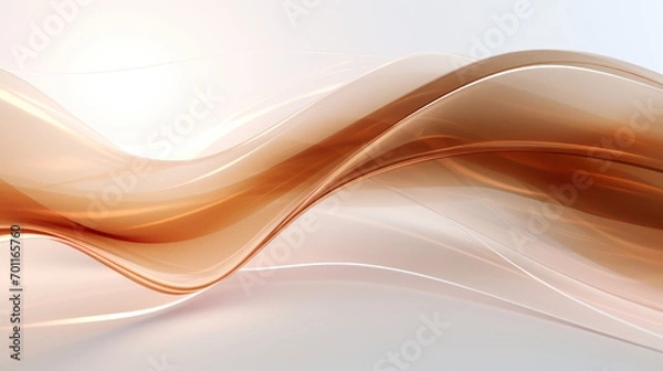Fototapeta Abstract brown wave background. Stylized water flow banner - Generative AI