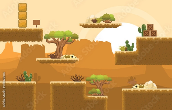 Fototapeta Wild West Video Game Tile Set