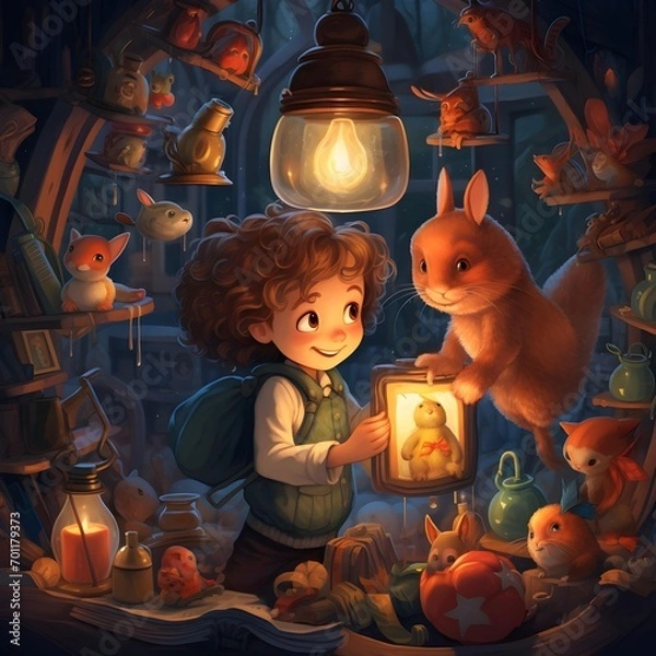 Fototapeta A whimsical illustration for a children's book with charming characters and enchanting details