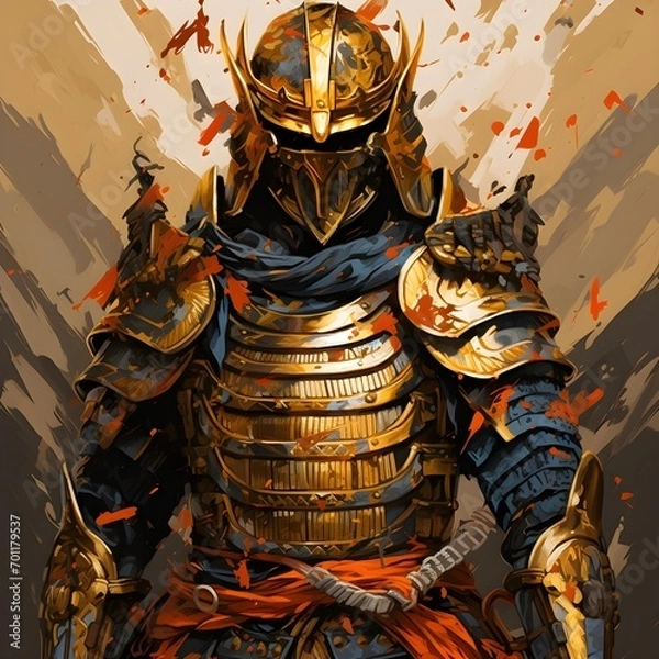 Fototapeta knight with sword and shield