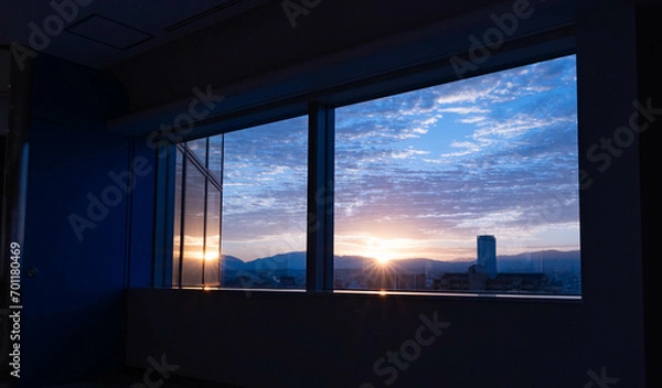 Fototapeta 泉佐野サービスエリアの日の出