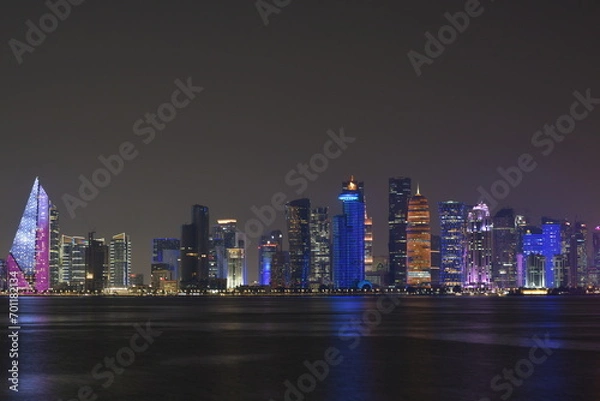 Obraz Skyline de Doha la nuit