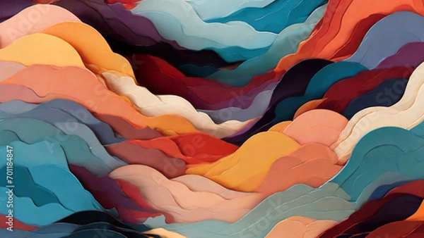 Obraz red and blue mountains