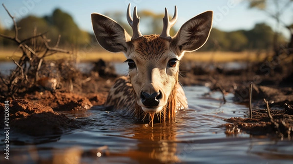 Obraz deer in the water