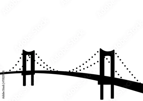 Obraz レンボーブリッジのシルエットイラスト