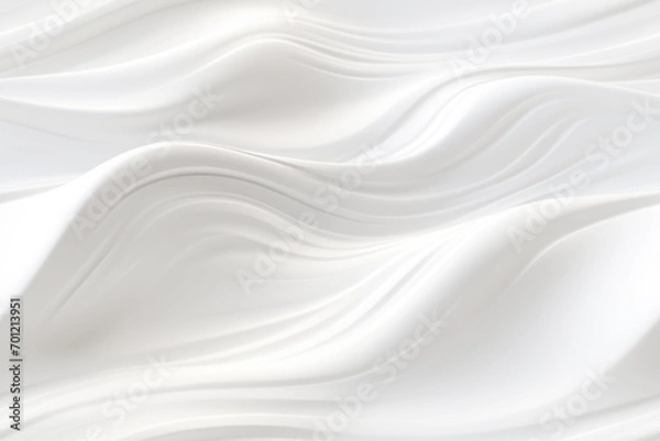 Fototapeta Abstract 3d white background, organic shapes seamless pattern texture.