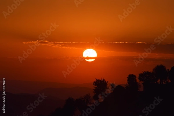 Obraz sunset over the mountains