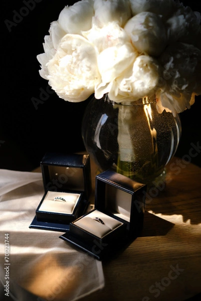 Obraz Case with wedding rings