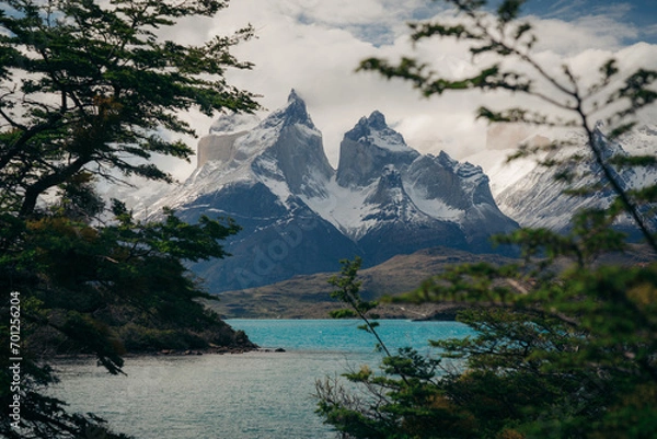 Fototapeta View over the Lake in Torres del Paine NP in Patagonia, Chile