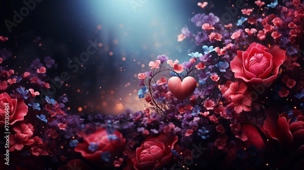 Obraz valentines day background. Symbols of love in shape of heart for greeting card design