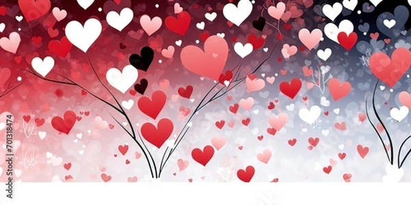 Fototapeta Valentine Heart Winter Pattern Background