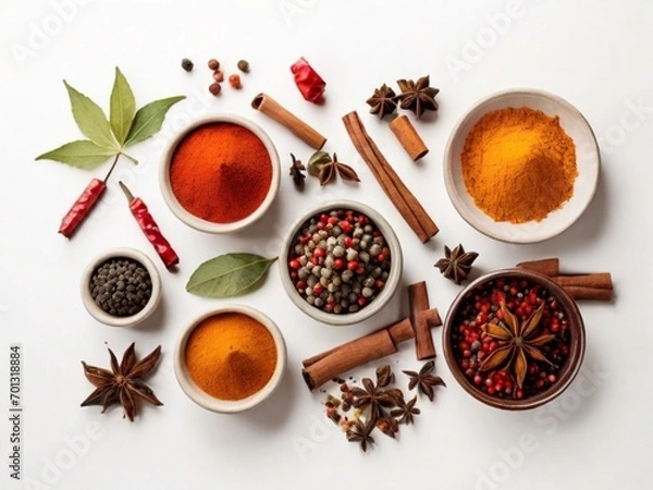 Obraz spices isolated on white background 