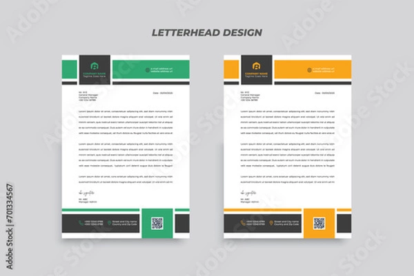 Obraz Simple Corporate Letterhead Design Template