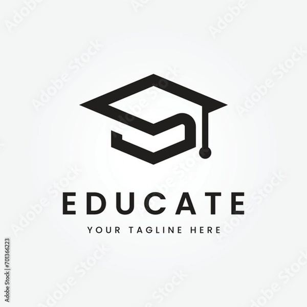 Fototapeta educate logo icon design, vector illustration