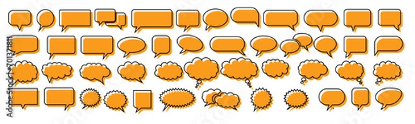 Fototapeta Speech Bubble collection. Talk bubbles with editable stroke and fill, Cloud speech bubbles set.