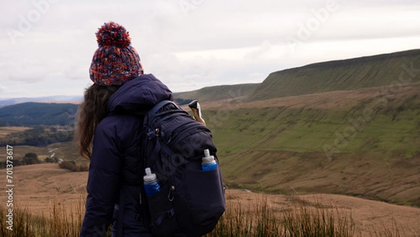 Fototapeta person with backpack