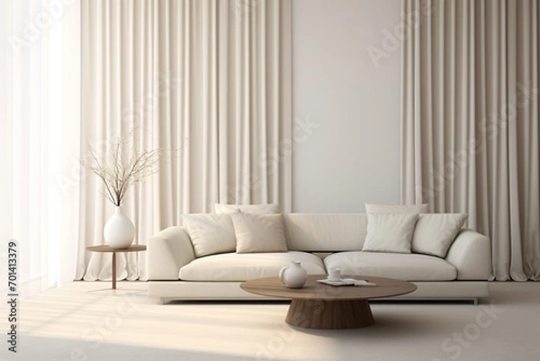 Obraz A white and bright living room