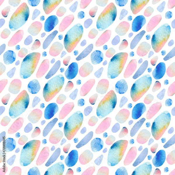 Fototapeta seamless pattern with abstract multicolored watercolor spots.