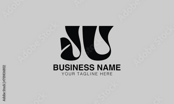 Fototapeta JU J ju initial logo | initial based abstract modern minimal creative logo, vector template image. luxury logotype logo, real estate homie logo. typography logo. initials logo