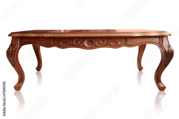 Obraz Wooden table isolated, clipping path.