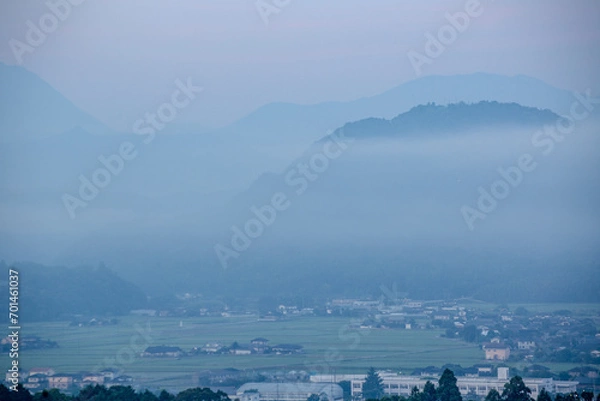 Obraz fog over the mountains
