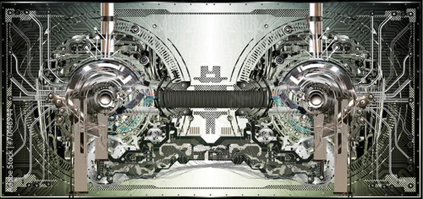 Obraz Technically electronic background