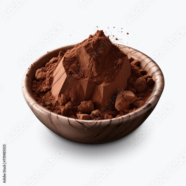 Obraz bowl of cocoa powder isolated on transparent background created with Generative Ai