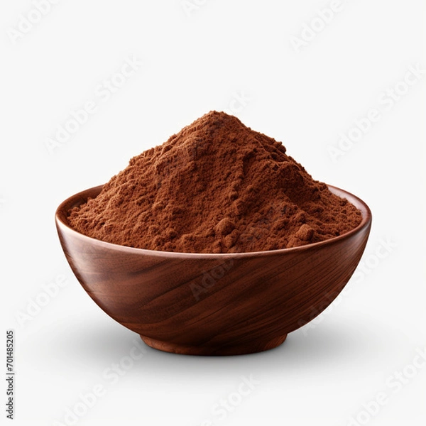 Fototapeta bowl of cocoa powder isolated on transparent background created with Generative Ai