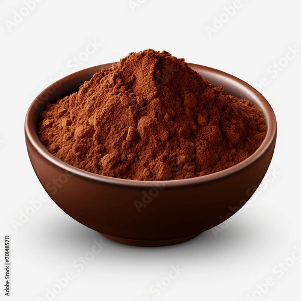 Fototapeta bowl of cocoa powder isolated on transparent background created with Generative Ai