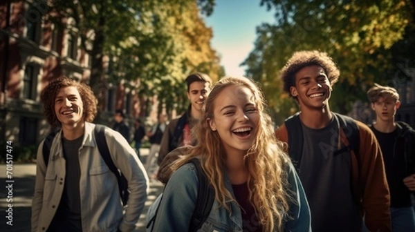 Fototapeta Group of Generation Z individuals	