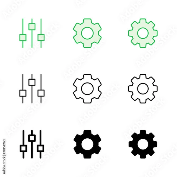 Obraz setting Icon set. Cog settings Icon Symbol