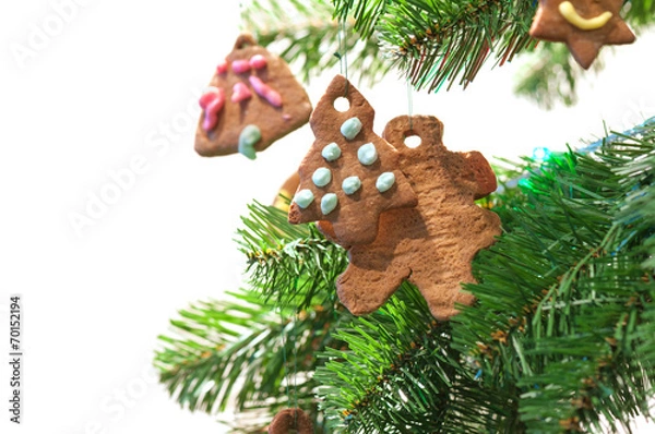 Obraz Gingerbread cookies on christmas tree
