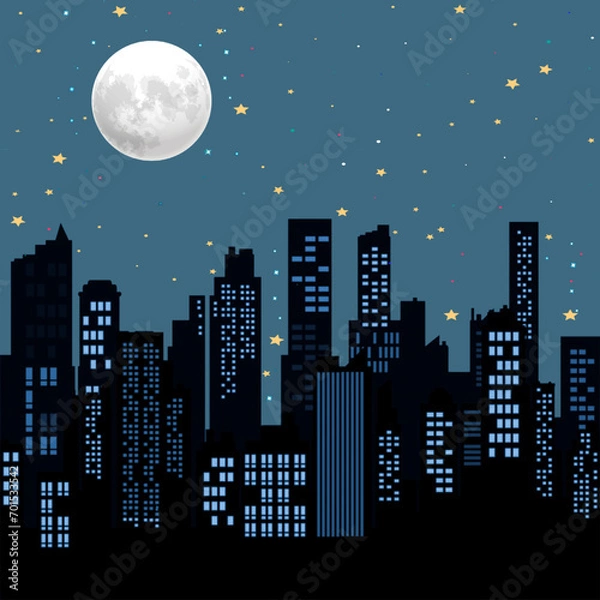 Obraz night city landscape